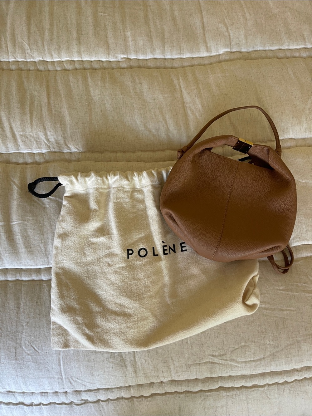 Polène Small Brown Leather Mini Bag